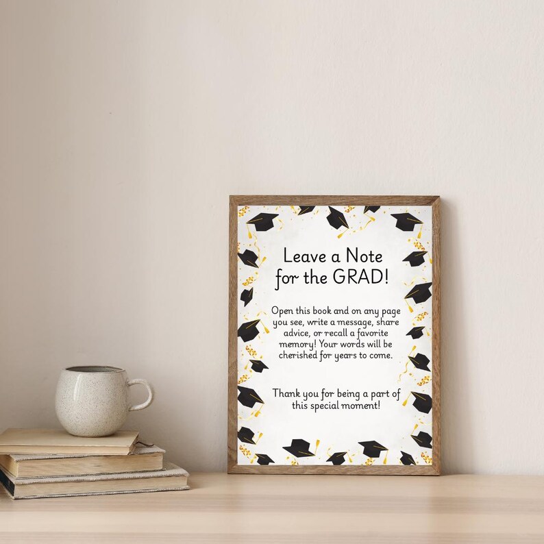 Gradution Notes Graduation Advice Sign Heartfelt Messages & Memories Digital Download ...