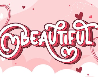 Lovely Valentine – romantisch displaylettertype met geëxtrudeerde versie