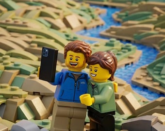 Aangepast LEGO-portret: jouw foto als LEGO-minifiguur en scène | Digitale kunst