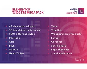 Elementor Widgets Mega Pack - Krachtige Add-ons voor Elementor