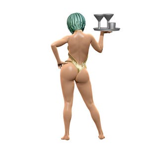 Stylized Woman Statue 3D Print Model | Anime & Cartoon Style | High Detail