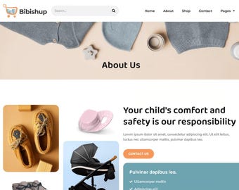Bibishup - Elementor Pro-sjabloonkit voor e-commerce voor baby's en kinderen
