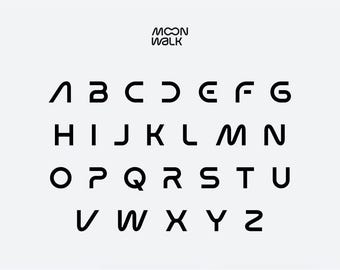 Moon Walk: futuristisch, minimalistisch lettertype met elegante ligaturen
