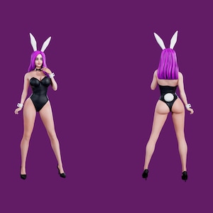 Bunny Girl 3D Print Model (21cm) - STL File