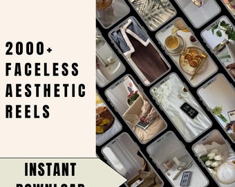 2000+ Faceless Aesthetic Reels | MRR/PLR Canva Template (Digital Download)