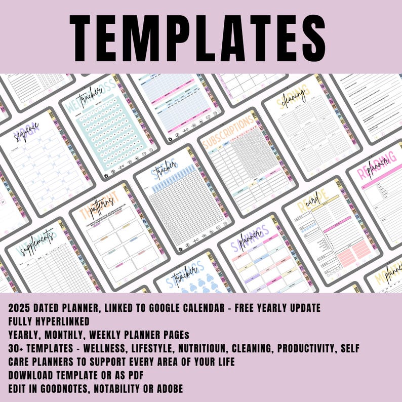 2025 Digital Planner | Daily, Weekly, Monthly | Goodnotes, Canva (PDF ...