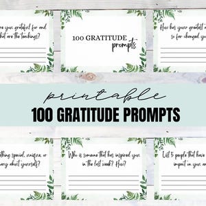 100 promptkaarten voor een dankbaarheidsdagboek | Afdrukbare logboekprompts| Reflectiekaarten| Bedankkaarten| Dankbaar schrijven| Afdrukbaar| A5