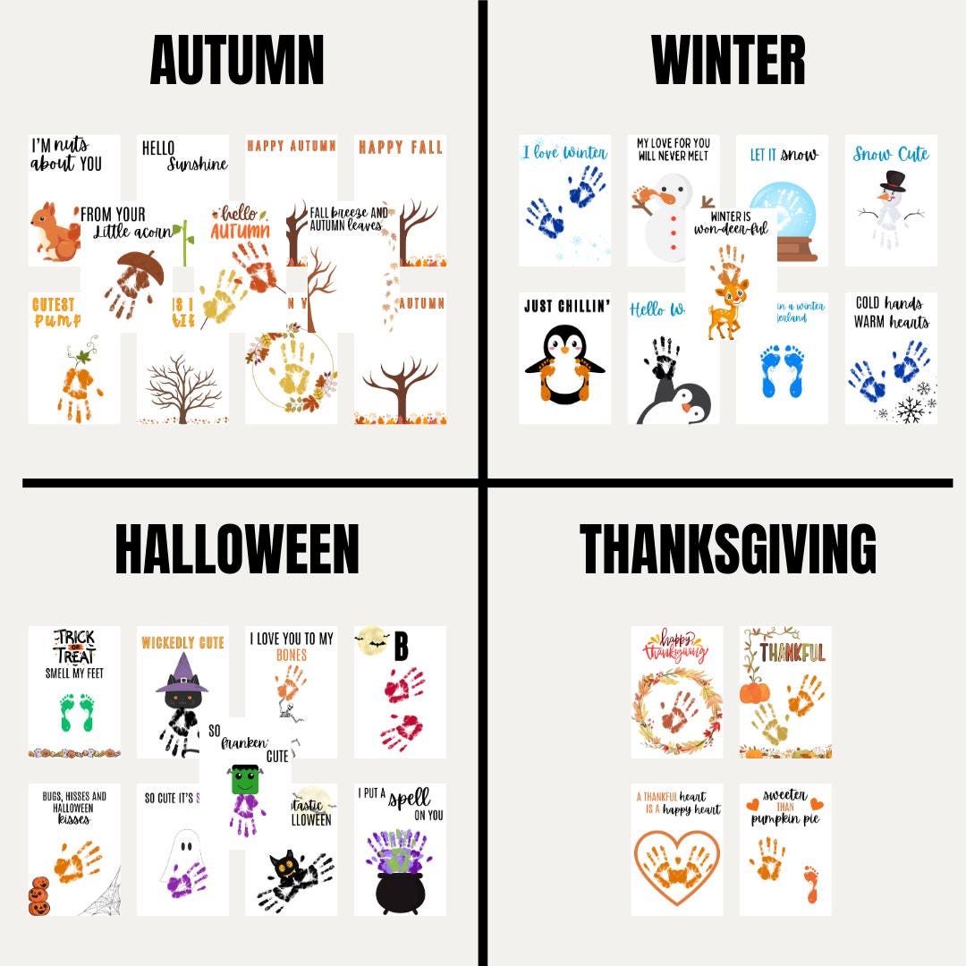 Handprint Event Map Handprint and Footprint Craft Mega-bundle| Printable DIY Craft ...