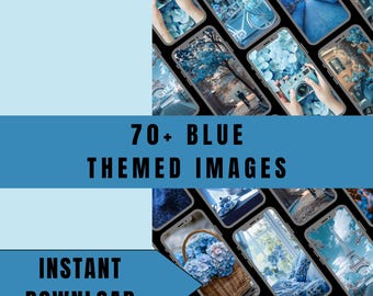 Blue Stock Photo Bundle | PLR MRR, Marketing Images (Digital Download)