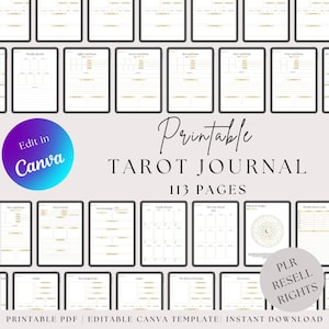 Tarot Journal Printable | Tägliches Tarot Journal | Tarot Arbeitsbuch | Spickzettel| Tarot-Planer | Witchy Journal Seiten| Bearbeitbar | PLR| Weiterverkaufen