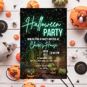 Digital Halloween Party Invitation| Animated Pumpkin Party Video Invite| Gothic Horror eCard| Self Editable DIY Template evite| Editable