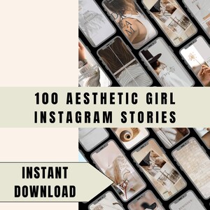 May include: A collection of 100 aesthetic Instagram story templates featuring various designs and text overlays. The text includes phrases like "Your dreams are calling", "Dream", "REMINDER", "DESERVE", and "results".
