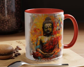 Abstract Buddha Mug, Zen Meditation Coffee Cup