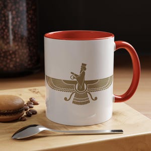 Faravahar symbol Mug, Persian Gift, Iran Pride Drinkware, Middle Eastern Home Decor, Patriotic Tea Cup