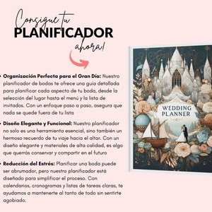 May include: A blue and white wedding planner with a floral design and the text "Wedding Planner".