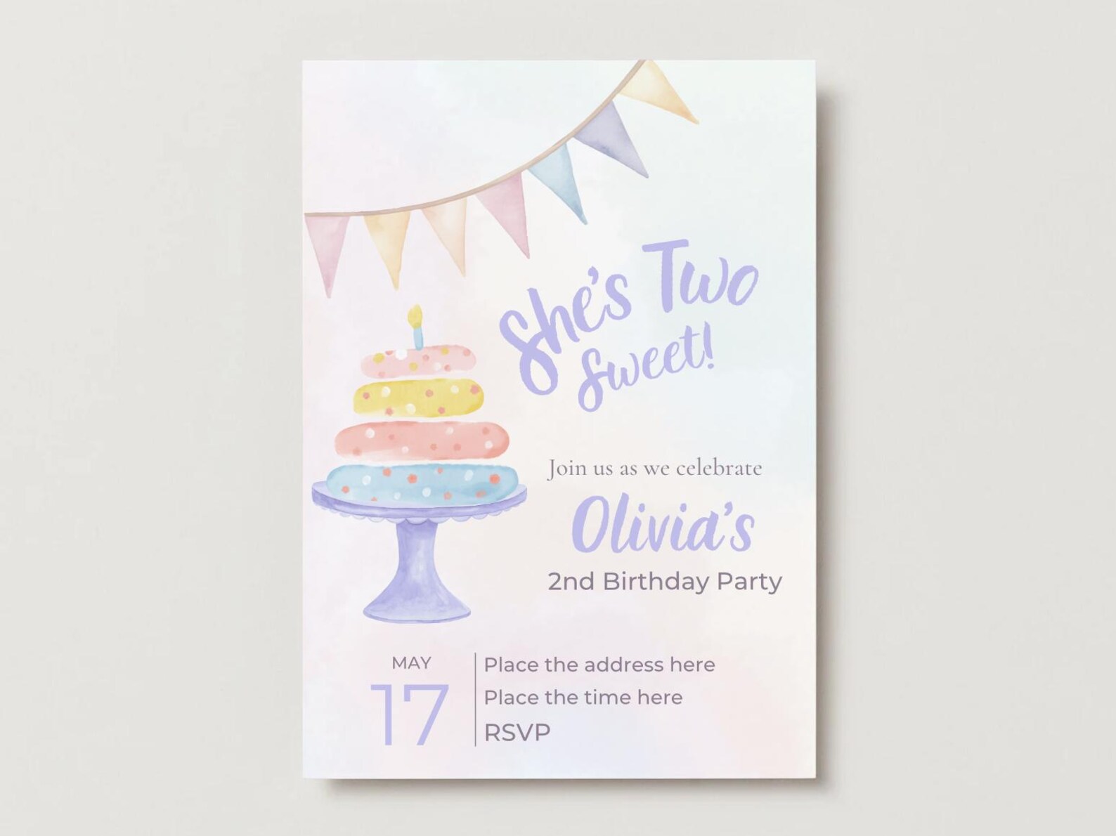 Two Birthday Invite Two Sweet - Birthday Invitation - Etsy