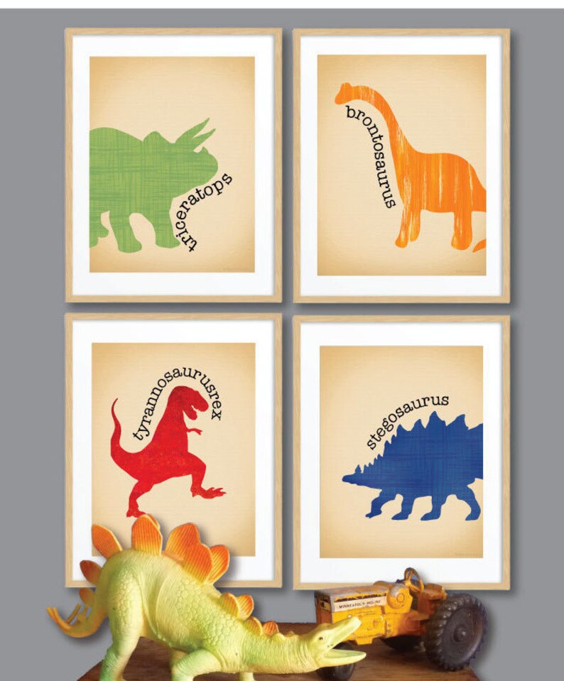 Boys Wall Art/dinosaur Wall Art/ Boys Nursery Decor/ Dinosaur Etsy