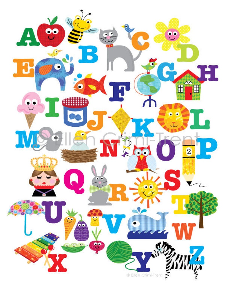Kids Wall Art-alphabet - Etsy