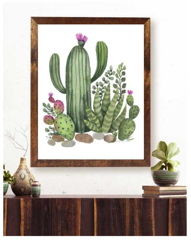Cactus Wall Art/ Succulent Wall Art/ Tropical Wall Art/ Cactus Etsy