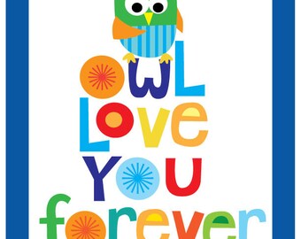 Kids Wall Art- Owl love you forever print