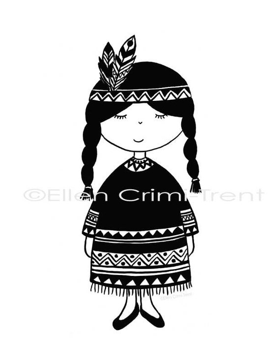 Pocahontas Schwarz Weiss Drucken Kids Schwarz Weiss Dekor Etsy
