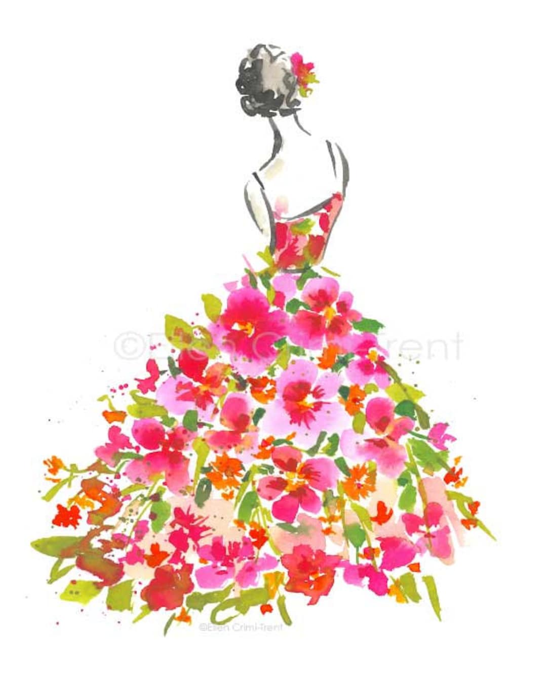 Watercolor Fashion Illustration, Fashion Decor, Watercolor