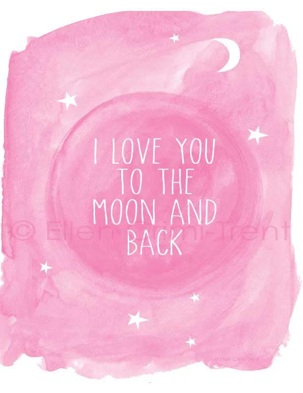 Baby Girl I Love You Too The Moon And Back Pink Watercolor Etsy Baby Girl I Love You Too The Moon And Back Pink Watercolor Etsy