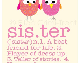 Girls Wall Art sisters print/kids wall art/girls nursery art/nursery wall decor