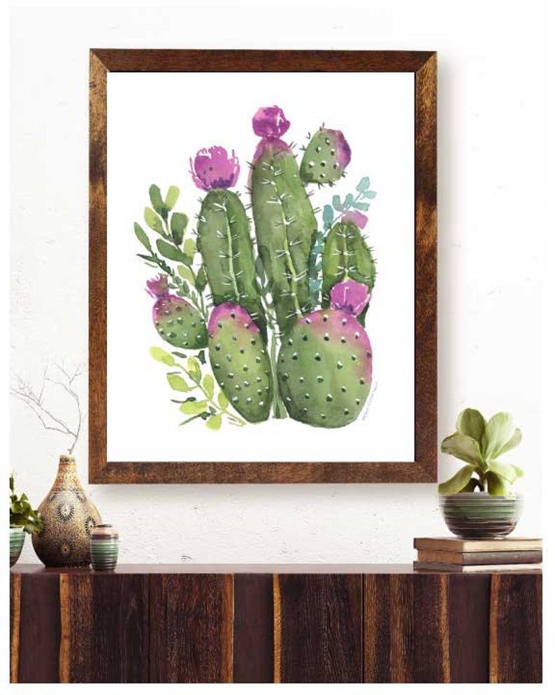 Cactus Wall Art/ Succulent Wall Art/ Cactus Watercolor/ Cactus Etsy