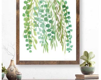 Eucalyptus Wall art/botantical wall decor/ leaf wall art/ eucalyptus watercolor/ greenery wall art/ watercolor leaves/ leaf wall decor