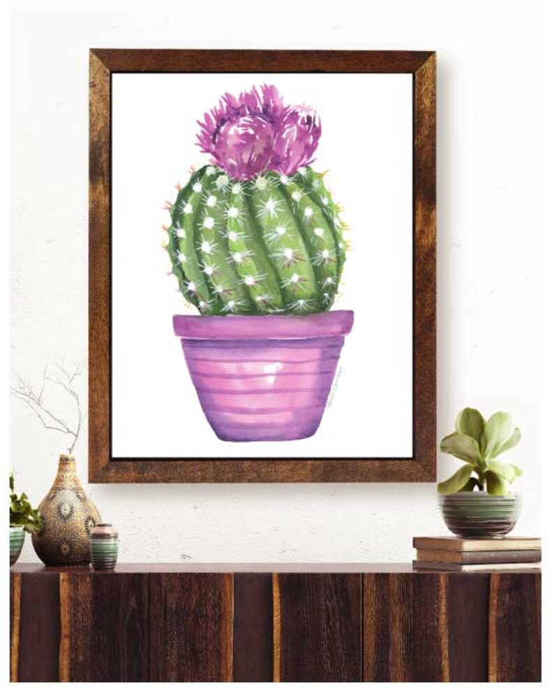 Cactus Wall Art/ Succulent Wall Art/ Cactus Watercolor/ Cactus Etsy
