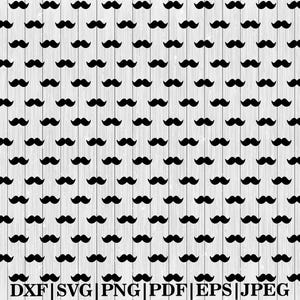 Seamless Mustache Pattern Svg, Mustache Pattern Cut Files For Circut, Mustache Template Svg, Mustache Pattern Png, Mustache Pattern Clipart