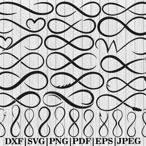 Infinity Symbol Svg Bundle, Infinity Symbol Clipart, Infinity Symbol Cut Files For Circut, Infinity Silhouette, Infinity Heart Svg,Png,Eps