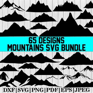 Mountain Svg Bundle, Mountain Clipart, Mountain Svg, Mountain Cut Files For Circut, Mountain Silhouette, Hill Svg bundle, Landscape Svg File