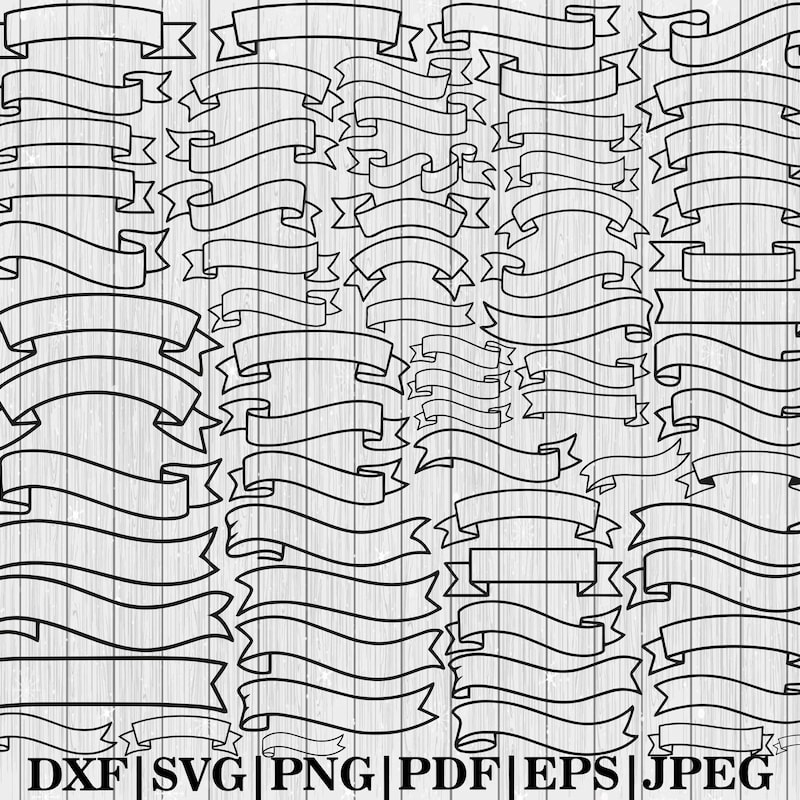 Ribbon Text Clipart - Etsy