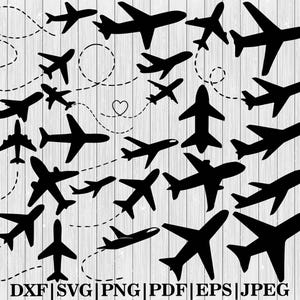 Airplane Svg Bundle, Plane Route Heart Path Svg, Travel Svg, Airplane Hearts Svg, Travel Airplane Cut Files, Aeroplane Svg, Airplane Vector