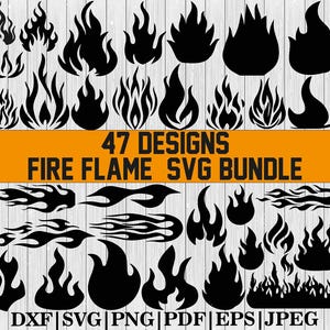 Feuer Flamme SVG-Bundle, Feuer Flamme Clipart, Feuer Flamme Silhouette, Feuer Flammen geschnitten, Feuer Flamme Schnittdateien für Circut, Feuer Flammen Png, Dxf, Eps