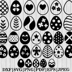 Easter Egg Svg Bundle, Easter Eggs Clipart, Easter Eggs Cut Files For Circut, Happy Easter Svg, Easter Svg, Eggs Svg, Easter Eggs Silhouette