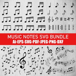 Music Notes Svg Bundle, Music Notes Clipart, Music Notes Svg, Music Notes Cut Files For Cirut, Music Notes Silhouette, Music Notes Png,Dxf,