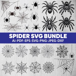 Spider Svg Bundle, Spider Web Svg Bundle, Spider Web Clipart, Spider Web Cut Files For Cricut, Spider Web Silhouette, Spider Web Vector, Png
