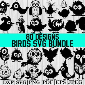 Bundle Svg oiseau, Svg oiseau, Clipart oiseau, Silhouette oiseau, oiseau couper des fichiers pour le circuit, Svg oiseau en vol, moineau Svg, Svg animal. Png. Pdf, Eps, Ai