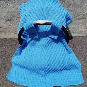 Baby Canopy, Baby Car Seat Cover, Infant Car seat Carrier Baby Canopy Car seat Boy, Hand Knit Baby Car Seat cover, Car Seat Cover Girl, Blue