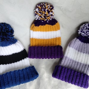 Handknit hats, Handknit Colorful hats, Adult Handknit Hat, Child handknit hats, fits age 8 to Adult, Select Hat color when ordering