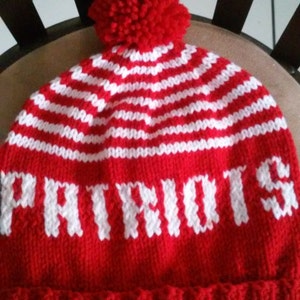 Hand Knitted Patriots Hat