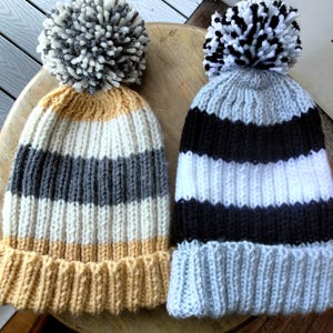 Handknit hats, Handknit Colorful hats, Adult Handknit Hat, Child handknit hats, fits age 8 to Adult, Select Hat color when ordering