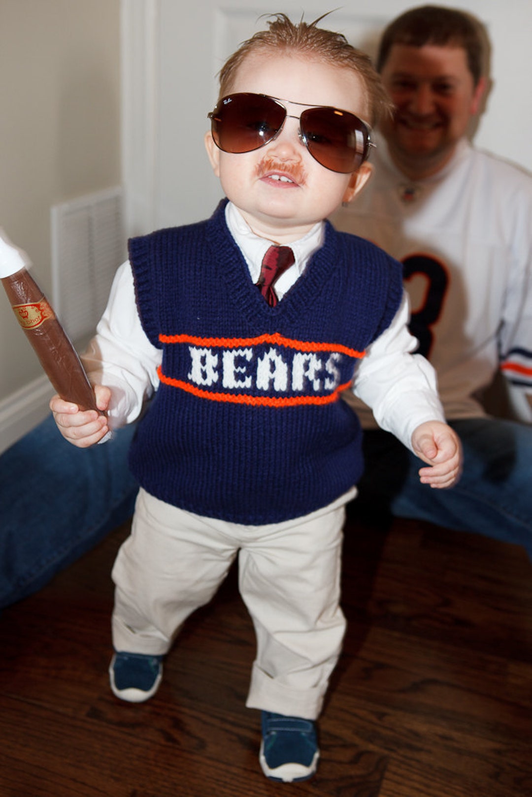 MADE to Order Bears Child Knitted Sweater Vest size 2T to Size 10
