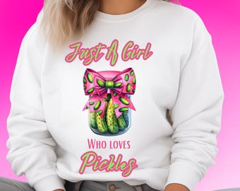Pickle Lover PNG – Girl's Pink Bow Design (Digital Download)