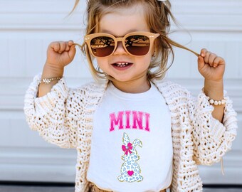 Camisetas de conejito de Pascua para mamá y mini / Estampado de leopardo, colores cómodos