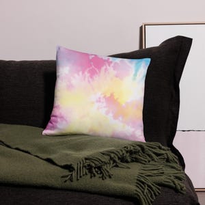 Hand Dyed Tie Dye Pillow Case: Colorful Boho Decor