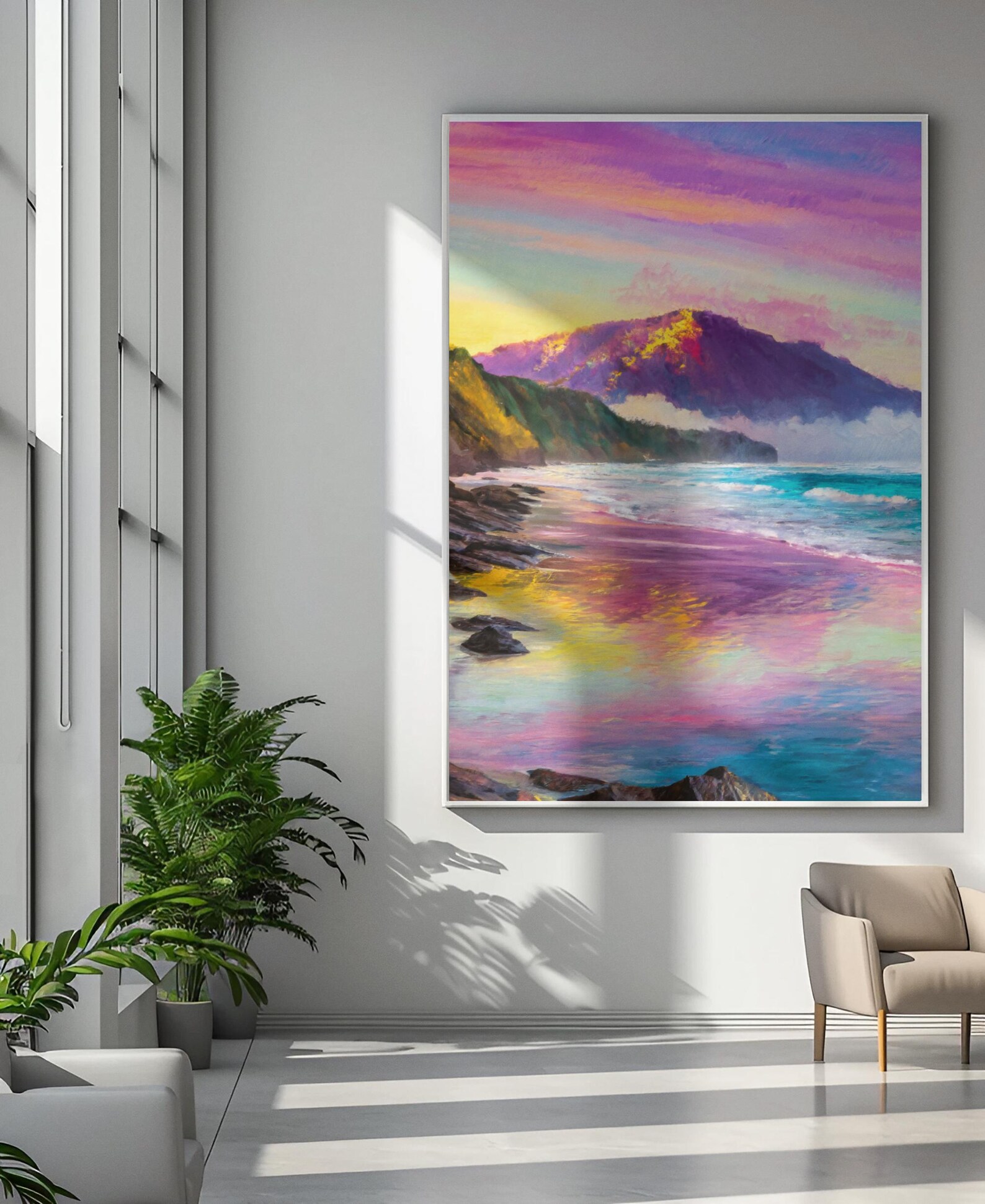 Ocean Wall Art Printable Seascape Painting Instant Download Large Print ...
